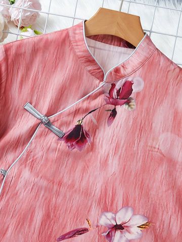 Ladies' Floral Print Short Sleeve Summer Dress