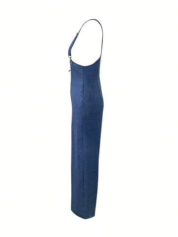 Solid Wide Leg Overall Jumpsuit Without Tee