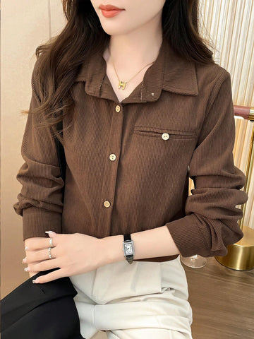 Unity Women Casual Solid Color Loose Fit Shirt
