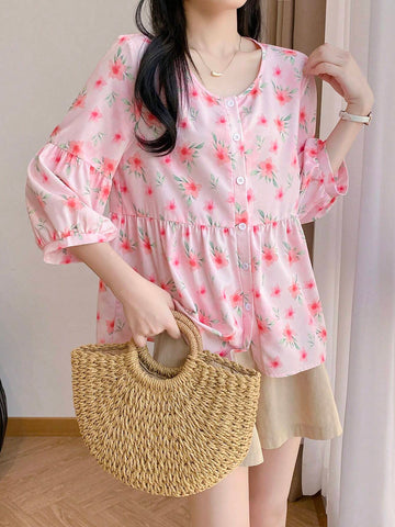 Unity Women's Casual Ditsy Floral Shirt For Autumn