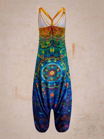 Women's Floral Print Casual Loose Fitting Jumpsuit