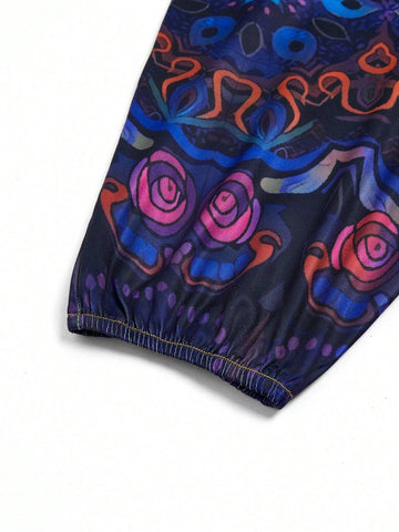 Women's Floral Print Casual Loose Fitting Jumpsuit