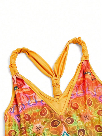 Women's Floral Print Casual Loose Fitting Jumpsuit