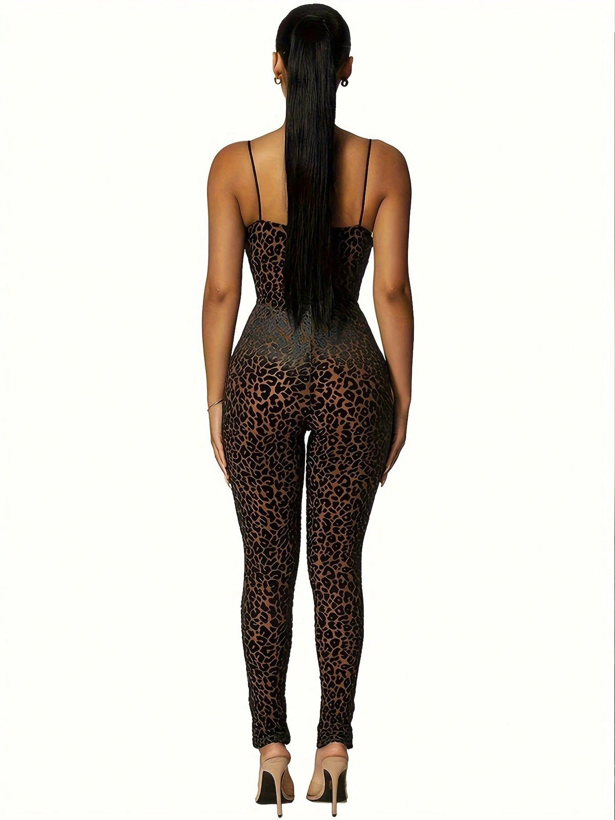 Women's Leopard Print Spaghetti Strap Bodysuit