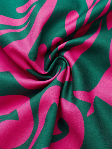 Unity Women's Midi Length Umbrella Skirt With Botanical Print