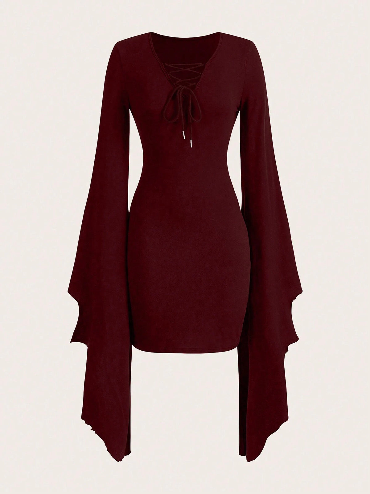 Women's Slim-Fit Lace-Up Long Sleeve Dress For Summer
