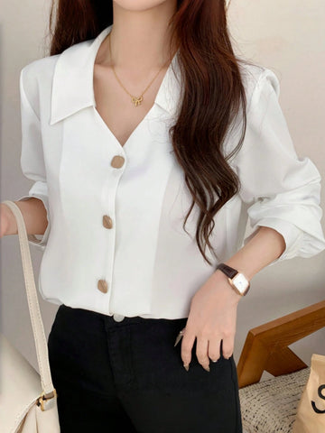 Unity Women's Solid Color Casual Blouse For Everyday Wear