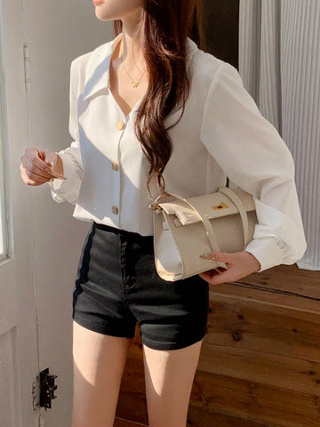 Unity Women's Solid Color Casual Blouse For Everyday Wear