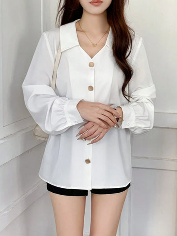 Unity Women's Solid Color Casual Blouse For Everyday Wear