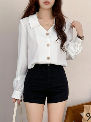 Unity Women's Solid Color Casual Blouse For Everyday Wear