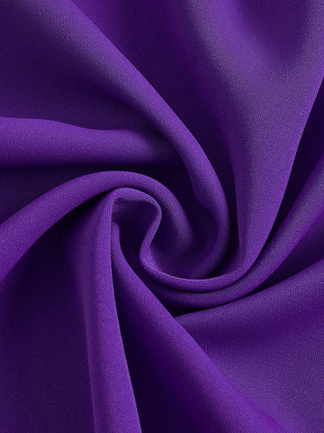 Women's Solid Color Round Neck Ruffle Trim Elegant Long Sleeve Jumpsuit