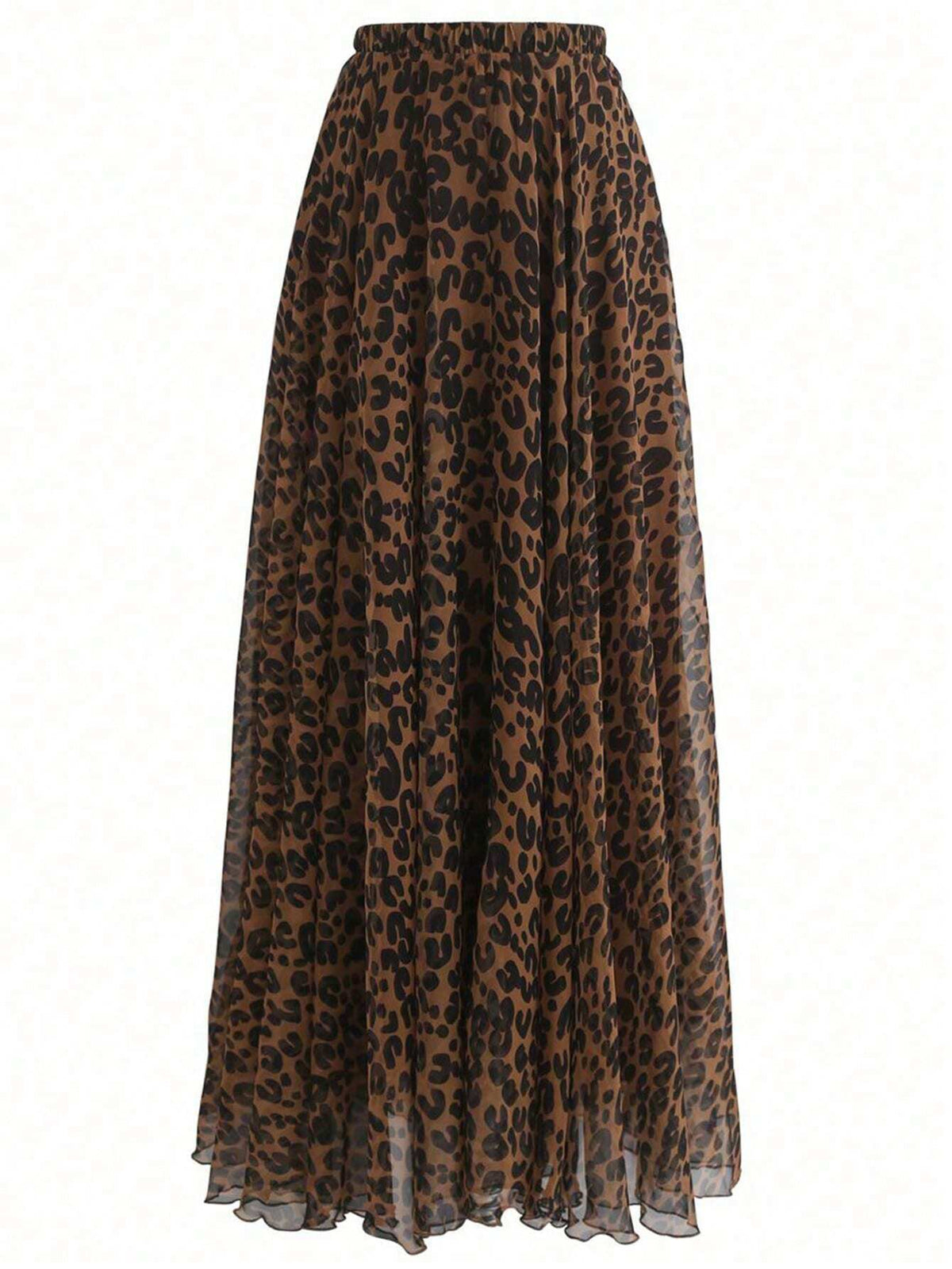 Unity Women's Spring & Summer Fashionable Leopard Print Long Skirt