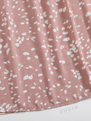 VCAY Allover Print Tie Front Skirt