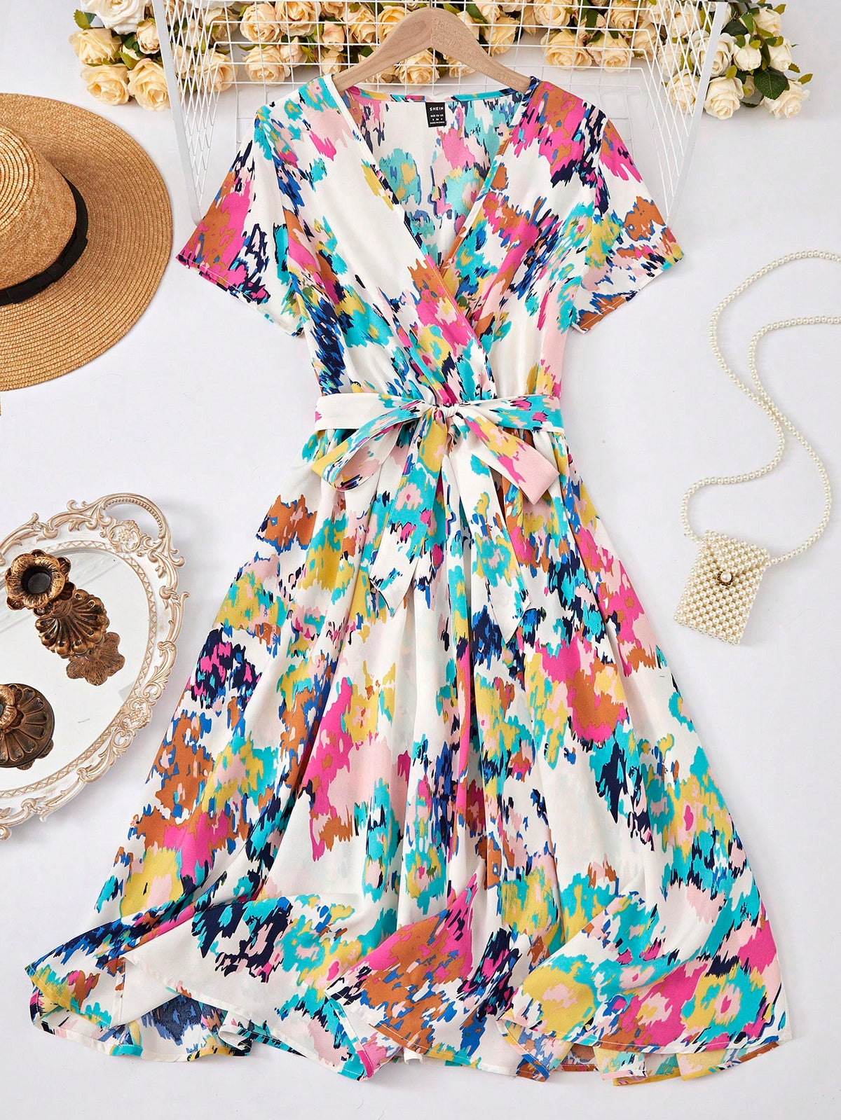 Belted Printed Dress