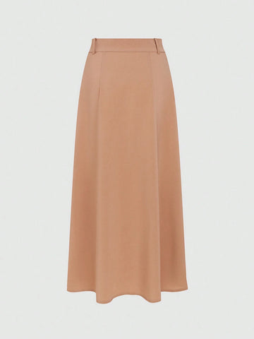 VCAY Casual Solid-Colored Front Buttoned Skirt For Spring/Summer