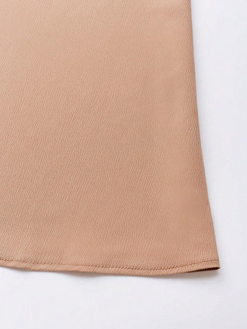 VCAY Casual Solid-Colored Front Buttoned Skirt For Spring/Summer