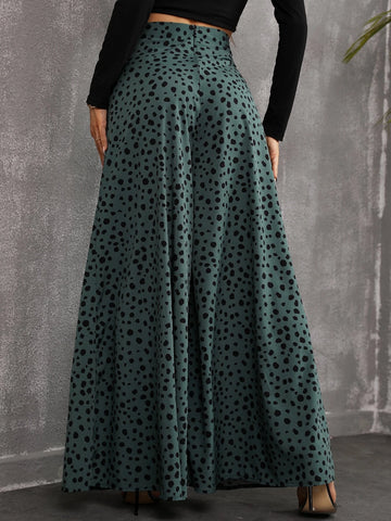VCAY Dot Print Wide Leg Pants