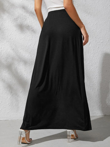 VCAY Elastic Waist M-slit Thigh Skirt
