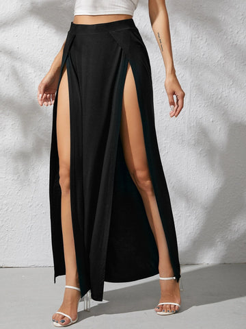 VCAY Elastic Waist M-slit Thigh Skirt
