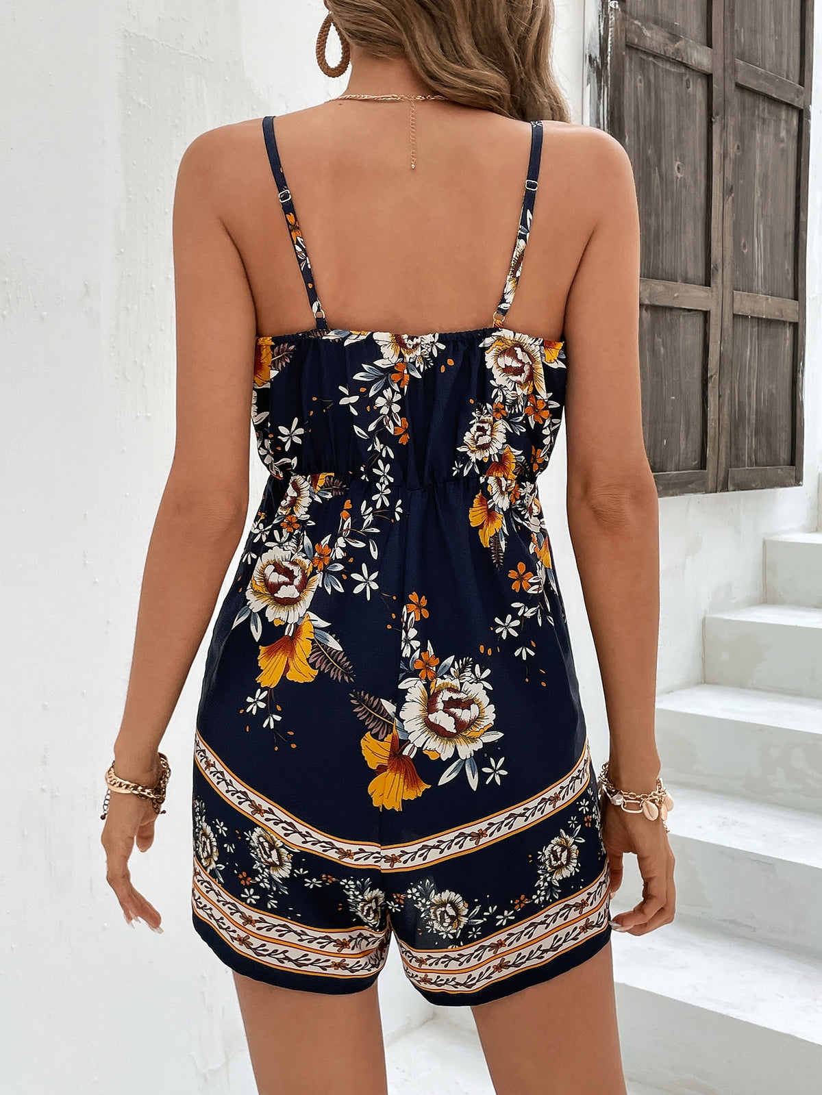 Floral Print Cami Romper