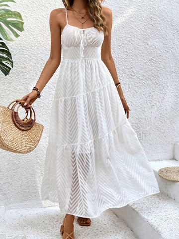 Floral Print Tie Shoulder Ruffle Hem Cami Dress