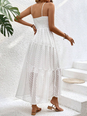 Floral Print Tie Shoulder Ruffle Hem Cami Dress