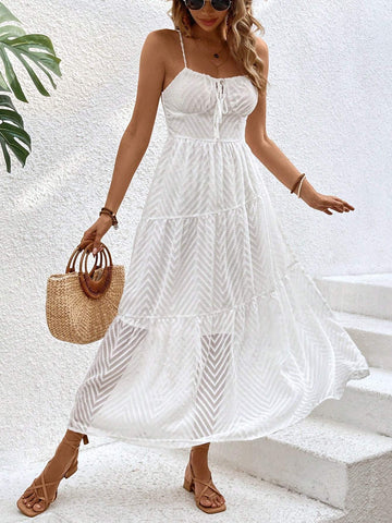Floral Print Tie Shoulder Ruffle Hem Cami Dress