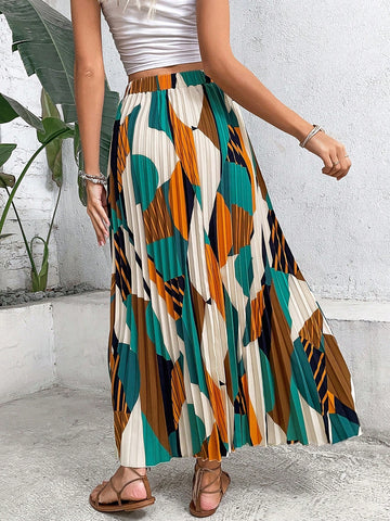 CAY Geo Print Pleated Skirt