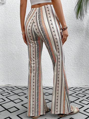 VCAY Geometric Printed Bell Bottoms