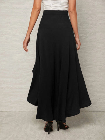 VCAY High Waist High Low Hem Skirt