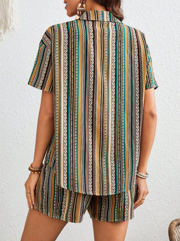 Holiday Geometric Printed Women'S 2pcs Set