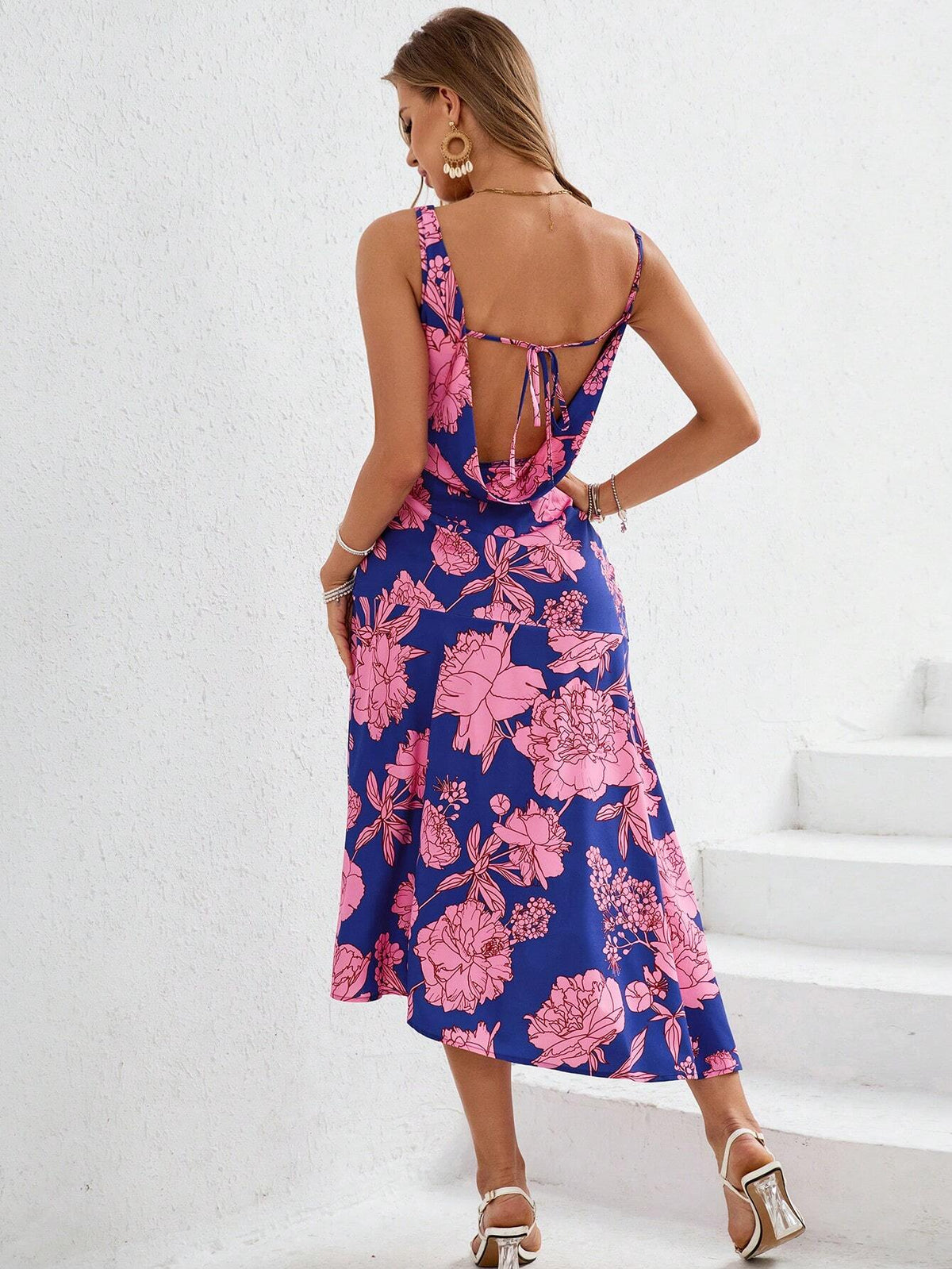 Holiday Woven Dual-Color Printed Split Pride Dress