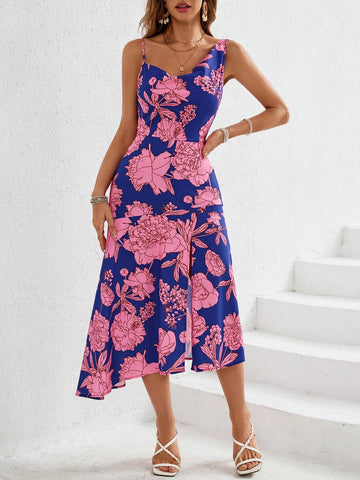 Holiday Woven Dual-Color Printed Split Pride Dress
