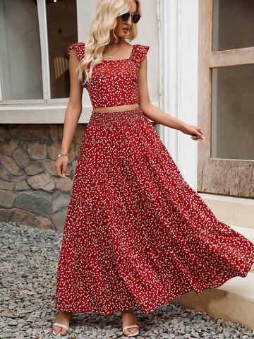 Ladies' Elegant Quality Heart Printed Suit
