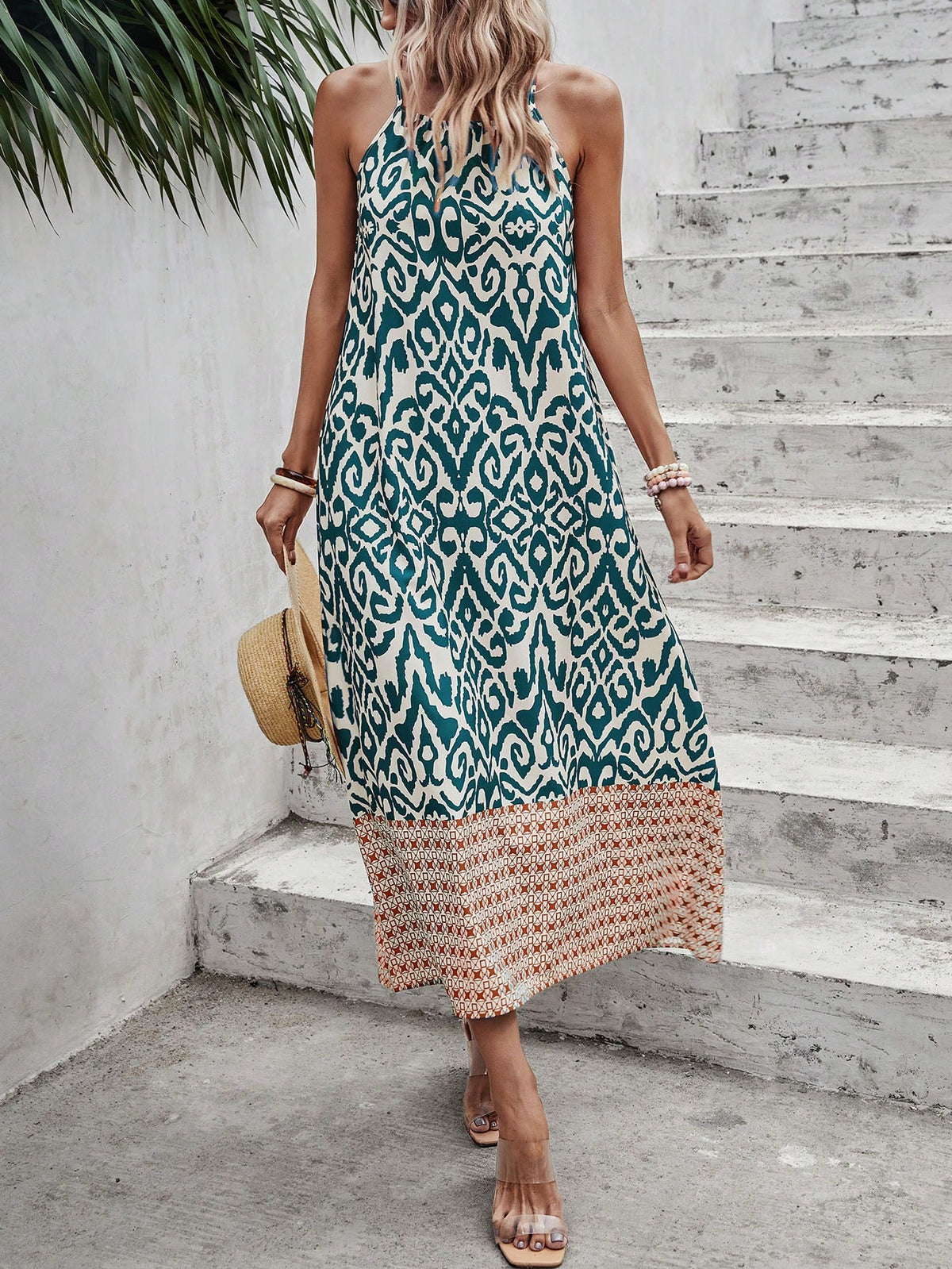 Ladies' Floral Print Spaghetti Strap Dress
