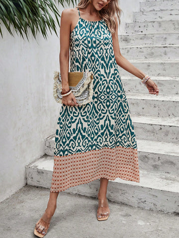 Ladies' Floral Print Spaghetti Strap Dress