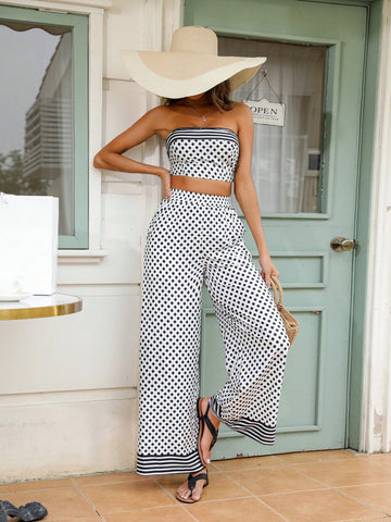 Lattice Print Women'S Two-Piece Set