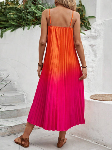 Ombre Pleated Cami Dress