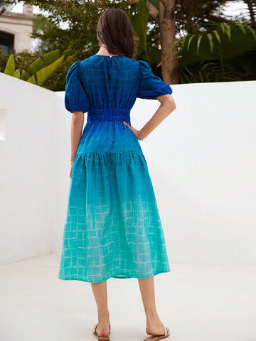 Ombre Short Sleeve Dress