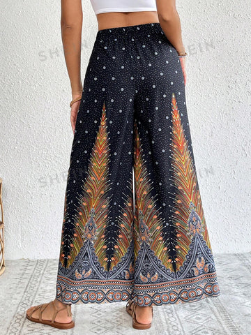 VCAY Positioning Printing Wide-Leg Pants
