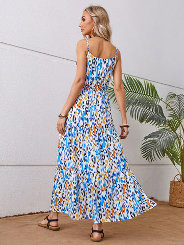 Random Pattern Sleeveless Dress