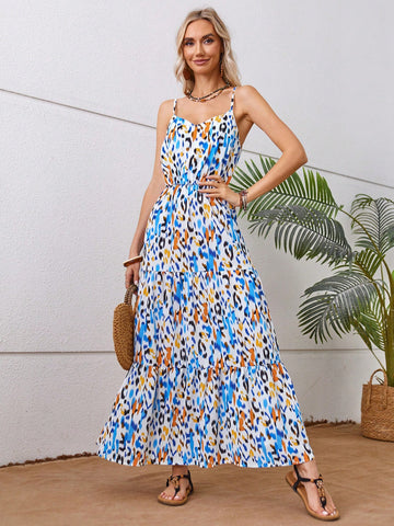 Random Pattern Sleeveless Dress