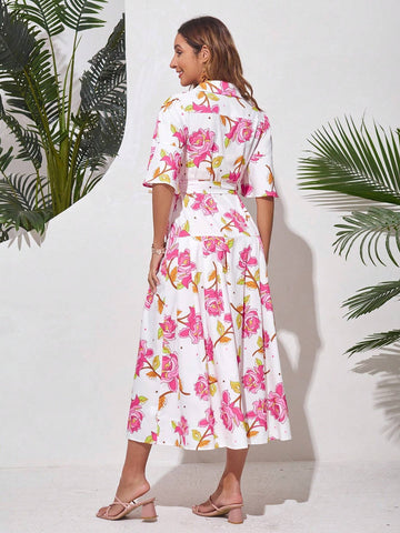 Random Printed Sleeveless Spaghetti Strap Dress, Perfect For Vacation And Travel Wear