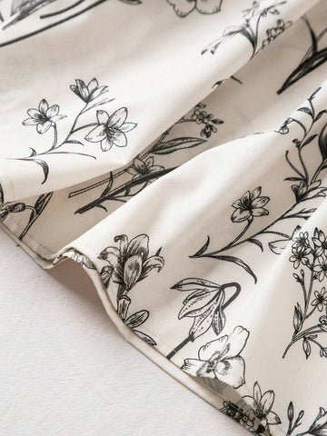 VCAY Resort Style High Waist Fit Summer Romantic Floral Printed Multi-Layered Ruffled Hem Women Skirts