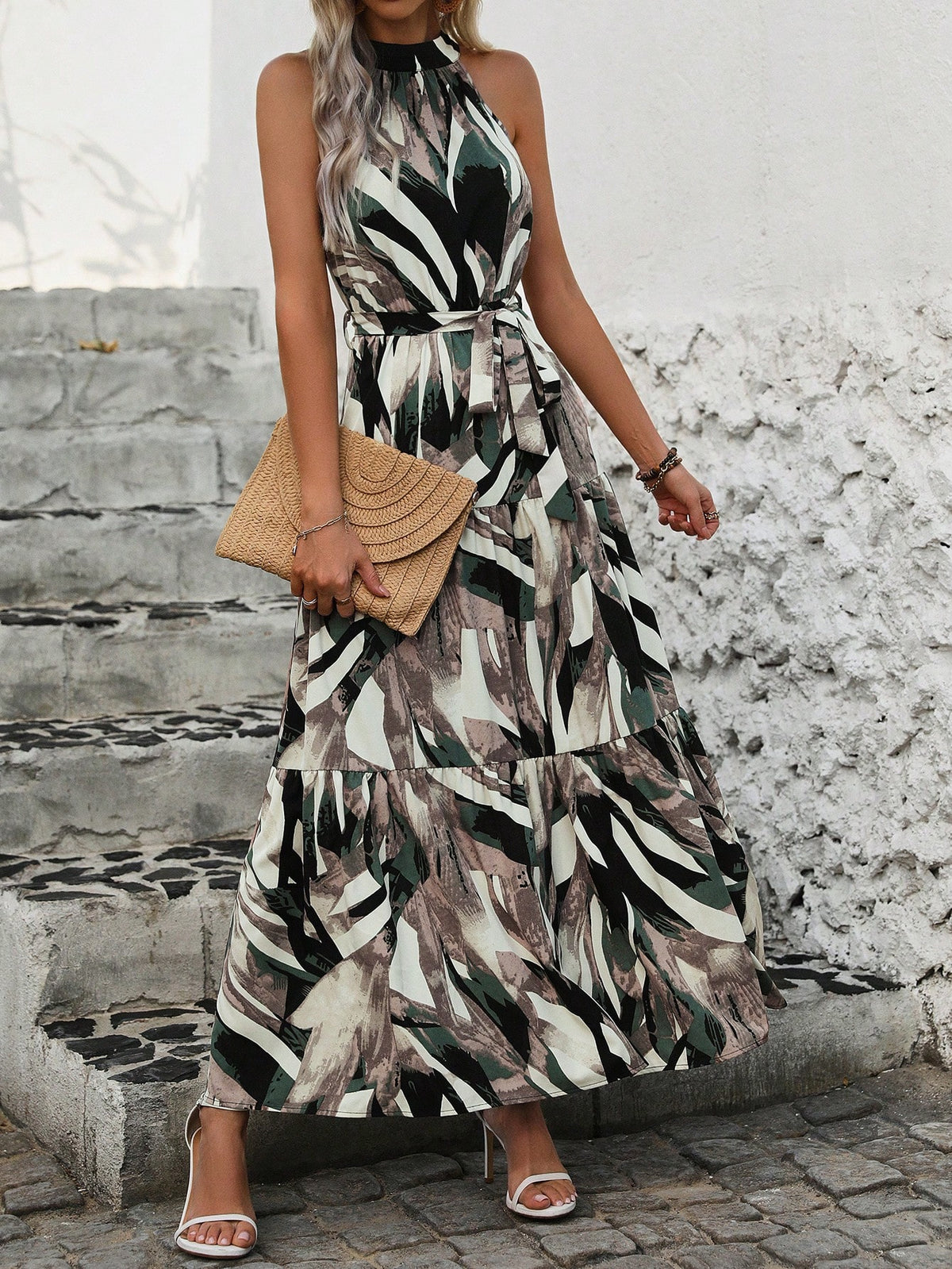 Sleeveless Printed Dress