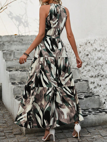 Sleeveless Printed Dress