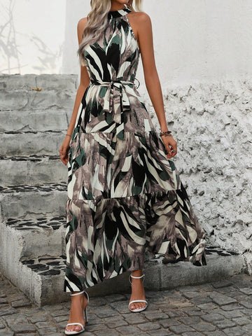 Sleeveless Printed Dress