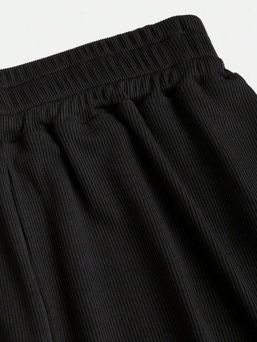 Solid Color Sleeveless Bodysuit With Shorts 2-Piece Set For Summer