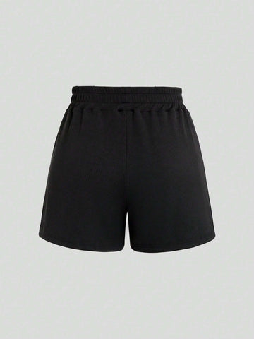 Solid Color Sleeveless Bodysuit With Shorts 2-Piece Set For Summer