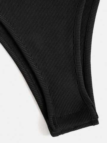 Solid Color Sleeveless Bodysuit With Shorts 2-Piece Set For Summer